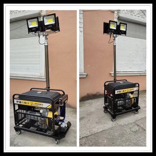 伊藤動力8KW柴油發電機帶移動式照明燈塔YT8-4DTC